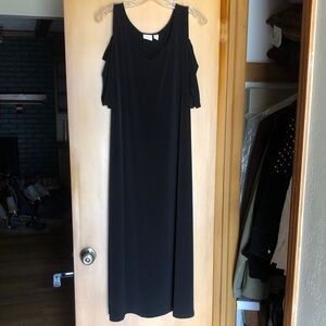 Chico's Black Cold-Shoulder Maxi Dress size XL